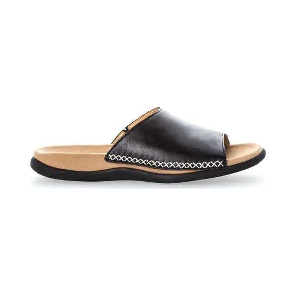 Gabor Eagle Black Leather Womens Comfortable Sandals 03.705.27 In A Plain Leather In Size 37 thumbnail
