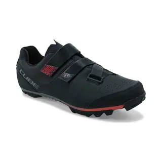 Cube Fietsschoenen Mtb Peak - Sportschoenen - Met Klittenband - Zwart/Rood - Maat 41