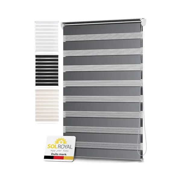 Sol Royal Double Zebra Roller Blinds 70 Cm Wide DL2 β Klemmfix Window Blinds Without Drilling 70x220 Cm For Bathroom Kitchen Windows Day And Night thumbnail