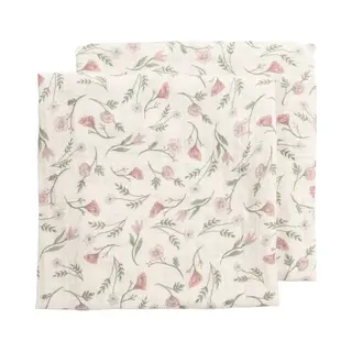 Meyco Baby Flower Pre-washed Hydrofiele Doeken - 2-pack - Pre-washed Hydrofiel - Multicolour - 70x70cm