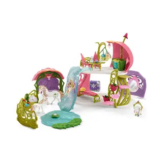 schleich Bayala Glittering flower house with unicorns, lake and stable