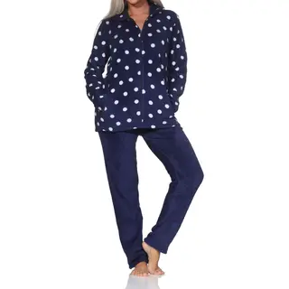 Normann Behaaglijk En Warm Dames Huispak Van Koraal Fleece In Een Geweldige Polka Dot Look