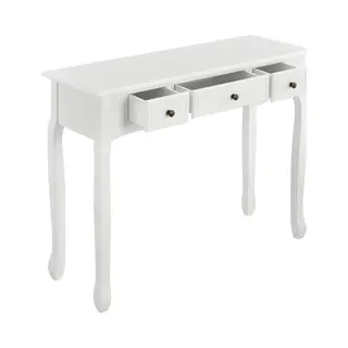 en.casa Console Tafel Sidetafel Met 3 Lades Landelijk 100x35x78 Cm Wit