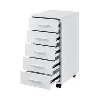 en.casa Kantoorkast Ladekast Op Wielen 63x33x38 Cm Wit
