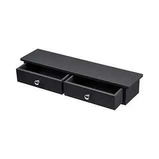 [en.casa] Stijlvol Wandrek Met 2 Laden, Opbergmeubel, Design Voor Entree, Woonkamer, Slaapkamer, Kantoor, Spaanplaat, Mdf, 10 X 60 X 15 Cm, Zwart