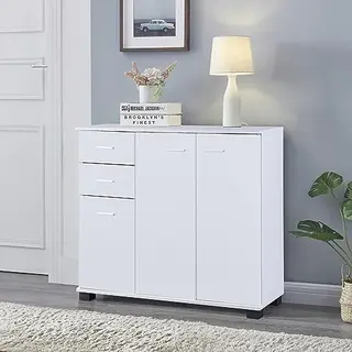 en.casa Halmeubel Crimla 72x80x28 Cm Wit