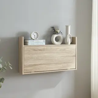 Klaptafel Rautalampi Wandbureau Voor Wandmontage Eikenkleurig [en.casa]