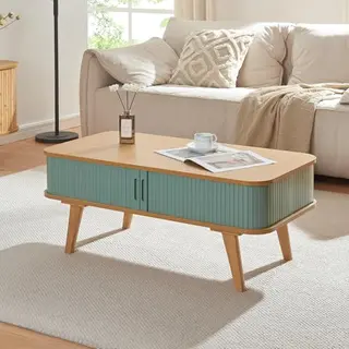 Salontafel Tysvær 100x50x40 Cm Naturel En Blauw [en.casa]