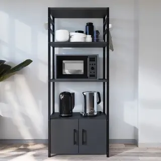 Küchenregal Arhuni 139x56x30 Cm Anthrazit [en.casa]