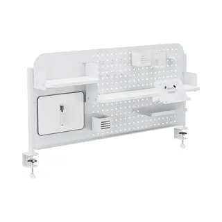 [en.casa] Organiseur De Bureau à Pince Avec Plaque Perforée Étagères Support Tablette Inclinable Tableau Blanc Crochets Support Casque Acier