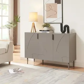 Sideboard Starvili Mit 3 Türen 75x115x38 Cm Grau [en.casa]