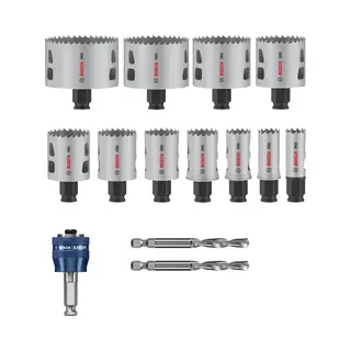 Bosch 061599767A Pro 14-delige Powerchange Gatzagenset - Hout En Metaal - 20, 22, 25, 32, 35, 40, 44, 51, 60, 68, 76mm