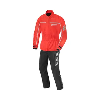 Fc-Moto Urban Rain Kit Tweedelig Motorregenpak, Zwart/rood, Xl