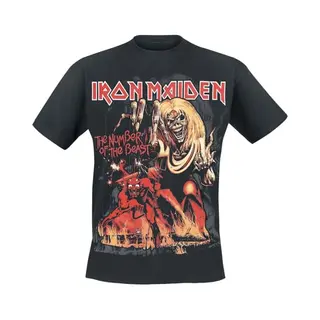Iron Maiden T-shirt - Number Of The Beast Graphic - S Tot 5XL - Voor Mannen - Zwart