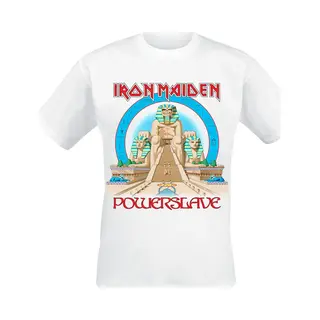 Iron Maiden T-shirt - Powerslave World Slavery Tour 1984-1985 - S Tot 5XL - Voor Mannen - Wit