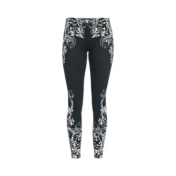 Black Premium By Emp Schwarze Leggings Mit Detailreichem Print Leggings Schwarz In Xxl thumbnail