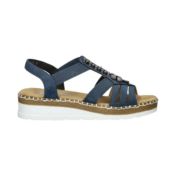 Rieker Damesslippers V1206, Blauw 14, 41 Eu Smalle Maat thumbnail