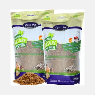 Lyra Pet® | 10 Kg Soldatenfliegenlarven Getrocknet | Black Soldier Fly | Hermetia Illucens | Wie Mehlwürmer | Reich An Kalzium & Proteinen |