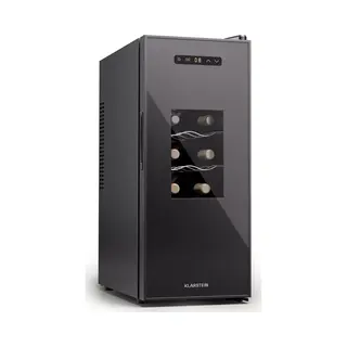 Klarstein Wine Fridge 1 Zone, 12 Bottles / Energy Class E, 9L, Freestanding, Glass Door, Orange Interior Lighting