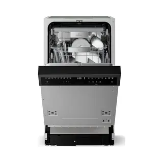 Klarstein Velaire Geschirrspüler 45cm - Halbintegriert, 10 Plätze, 9 Programme, 42 Db, B Energieklasse, AquaStop, Kindersicherung, Spülmaschine