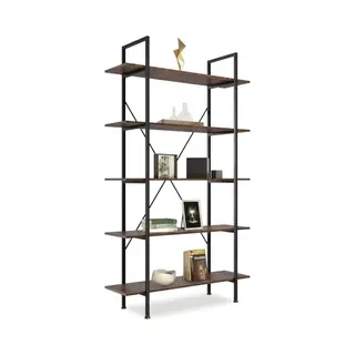 Tectake - Glasgow Hängeschrank - Bücherregal - Regal - 5 Fachböden - Industrie Dunkel Braun - 106 X 34, 5 X 179, 5 Cm