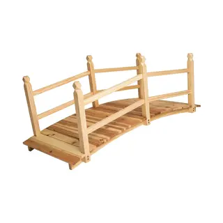 Tectake® Houten Brug Met Reling | Beloopbare Tuinbrug | 137 X 58 X 58 Cm | Houten Vijverbrug | Decoratieve Brug Voor Tuinvijver Of Waterloop - Bruin