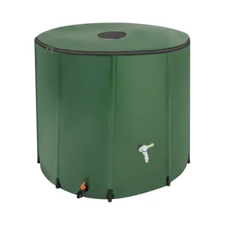 Tectake® - Regenwatertank Voor Tuin En Camping - Opvouwbare Ton - Regenton Met Deksel En Kraan, Watertank, Regenwateropvangbak, Waterton - 750L -