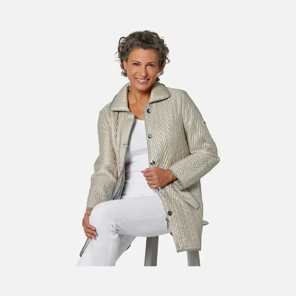 Goldner Steppjacke Longjacke Mit Außergewöhnlicher Steppung thumbnail