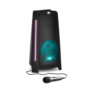 Medion Life P61552 Partylautsprecher, tragbares Bluetooth Soundsystem mit Pll-Ukw Stereo Radio, raumfüllender Klang dank innovativem Designs, TWSFunktion, verschiedene Lichteffekte, 2 x 22 W Rms