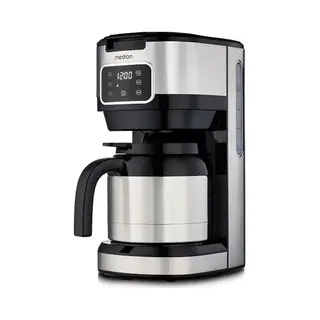Medion Koffiezetapparaat Met Thermoskan En Timer (filterapparaat, 10 Kopjes, 1, 25 Liter, 900 Watt, Timer, Antilekfunctie, Display, MD11019) Roestvrij