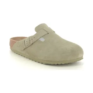 Birkenstock Boston W Beige Womens Slipper Mules 102584450 In A Plain Suede Leather In Size 39