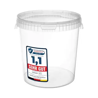 1x Garronda Emmer Met Deksel - 30 L - Verpakkingsemmer - Emmertje - Rond - Transparant Gd-Pl-Bis-Tra