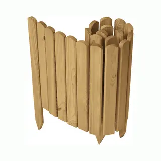 Garronda Rollborder - Flexibele Houten - Gazonafscheiding - Palissade Padenafscheiding - Kan Worden Ingekort - Lichtbruin - Hoogte, 40 Cm, Hekje 100