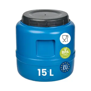Garronda Voedselvat, 15 L, Kunststof, Hdpe, Vat, Grote Opening Voor Water, Opslag En Gisting, Regenwateropvangbak, Gd-0186, Blauw