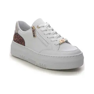 Rieker M1900-80 White Leopard Womens Trainers In A Plain Leather And Man-made In Size 42