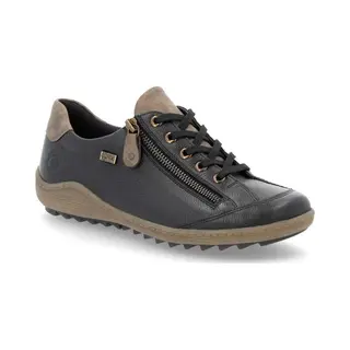 Remonte R1402-08 Zigzip 85 Tex Black Brown Womens Lacing Shoes In A Plain Leather In Size 38