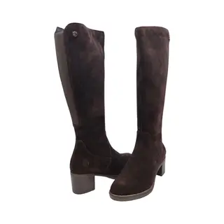 Remonte D2A78-25 Lange Bruine Laars Met Elastiek En Hak 4 Cm Voor Steunzolen