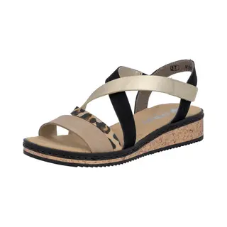Rieker Sandalen Met Riem Beige / Brokaat / Goud / Zwart