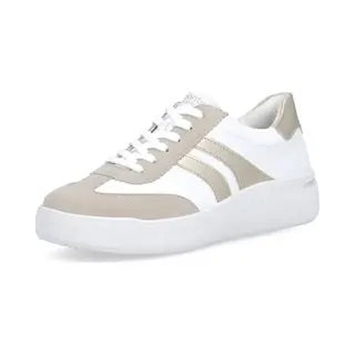 Remonte D3E00-80 Dalto Grandslam White Beige Womens Trainers In A Plain Suede Leather In Size 38