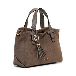 Tamaris Shopper Tas Mareike 34883 Sac à Main Uni Pour Femme, Taupe 900, Einheitsgröße