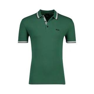 BOSSvoor Mannen. 50469055 Paddy Groen Katoenen Piqué Poloshirt (L), Casual, Korte Mouwen