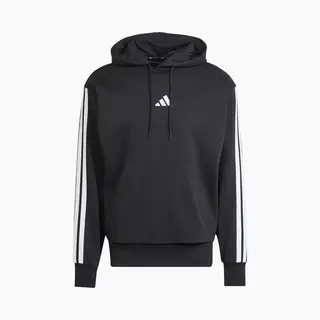 Adidas Herren Essentials Fleece 3-Stripes Hoodie, Black / White, L
