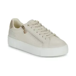 Tamaris Damen Low-Top Sneaker, Frauen Sneaker, Wechselfußbett, Comfort Lining, braun, grau, rosa, Champagne, Chili Patent, Gold, Ivory/Gold, 40 Eu