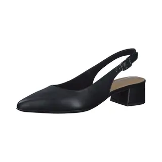 Tamaris Leather sling pumps Unisex Black