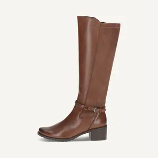 Caprice Damen Mode-Stiefel Mit Absatz, Braun (Cognac Comb), 40, 5