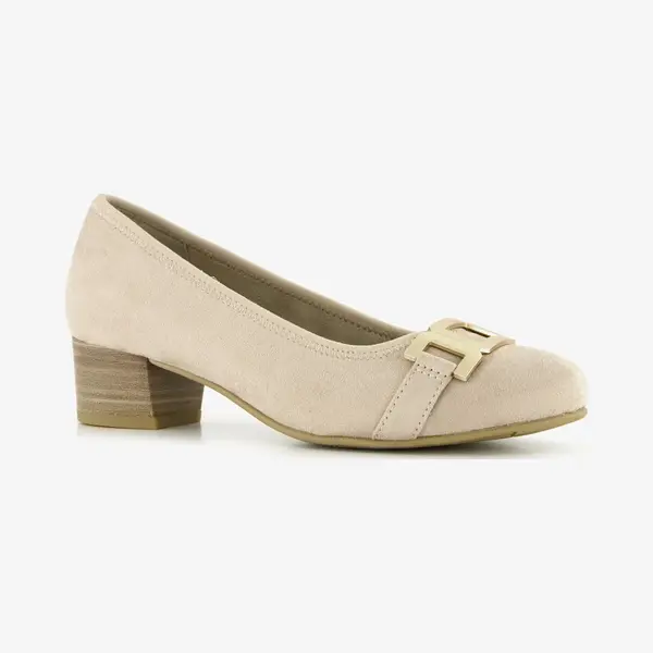 Jana Wallace Wide Beige Womens Court Shoes 22369-45-400 In A Plain Textile In Size 39 thumbnail