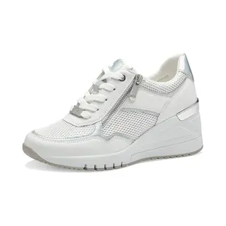 Marco Tozzi Dames Sneaker - 23743-197 Wit/Zilver - Maat 41