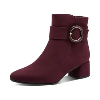 Marco Tozzi Damen Stiefeletten Mit Blockabsatz Elegant, Rot (Mulberry), 38 Eu