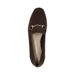 Marco Tozzi Sopi Serina Chocolate Brown Womens Loafers 24212-42-317 In A Plain Textile In Size 38