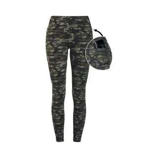 Rock Rebel By Emp Olive-Coloured Camo Leggings With Side Pockets Leggings Olive